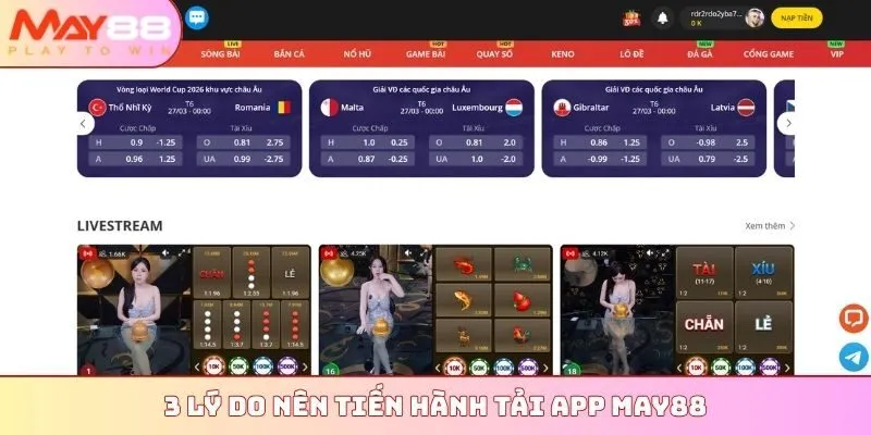 3 lý do nên tiến hành tải app MAY88